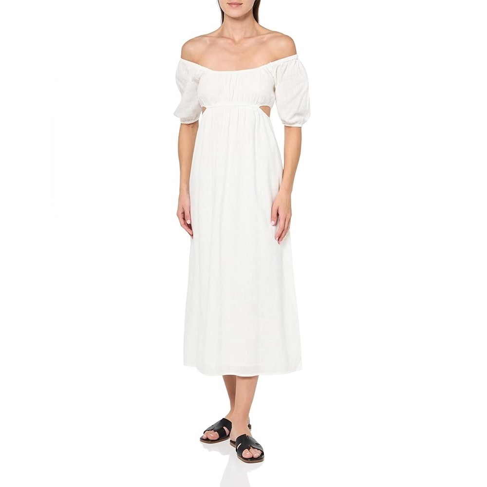 Billabong White Off-Shoulder Midi Dress